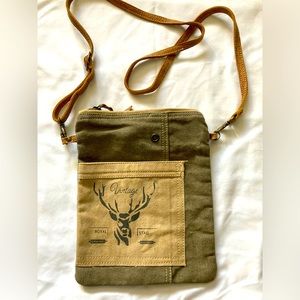 Beautiful canvas and leather Myra Bag crossbody bag. NWOT.